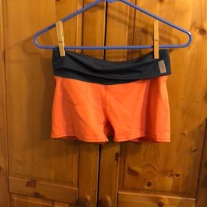 Zella girl orange gray shorts fits like xs